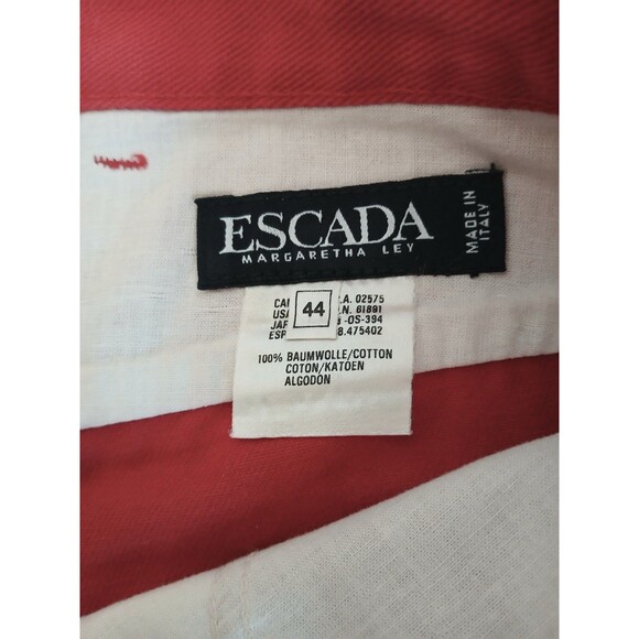 Escada Womens Denim Red Pants Size 44 /12 USA Straight Leg High Rise Luxury - Picture 15 of 16